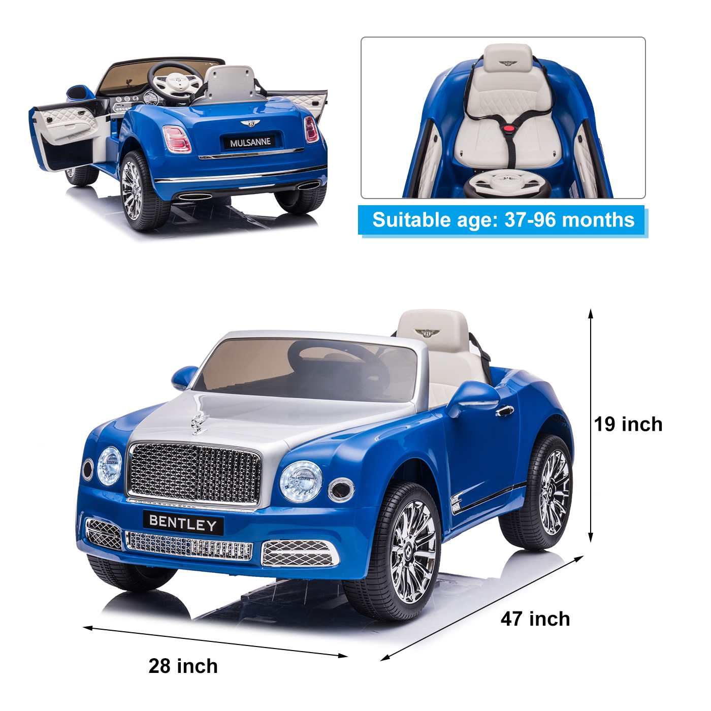 Bentley ride on car with clearance remote control