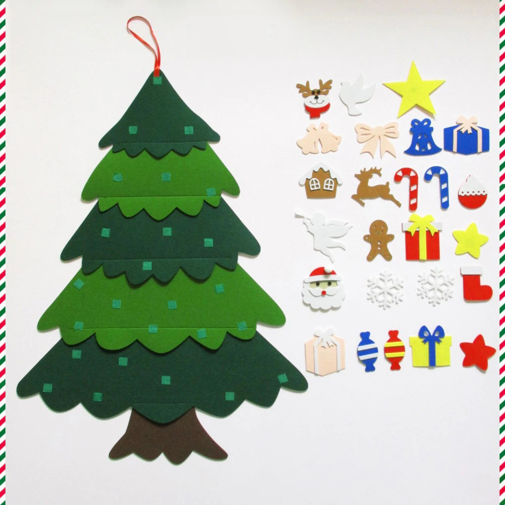 Dextrity DIY Felt Christmas Tree With Ornaments And Lights